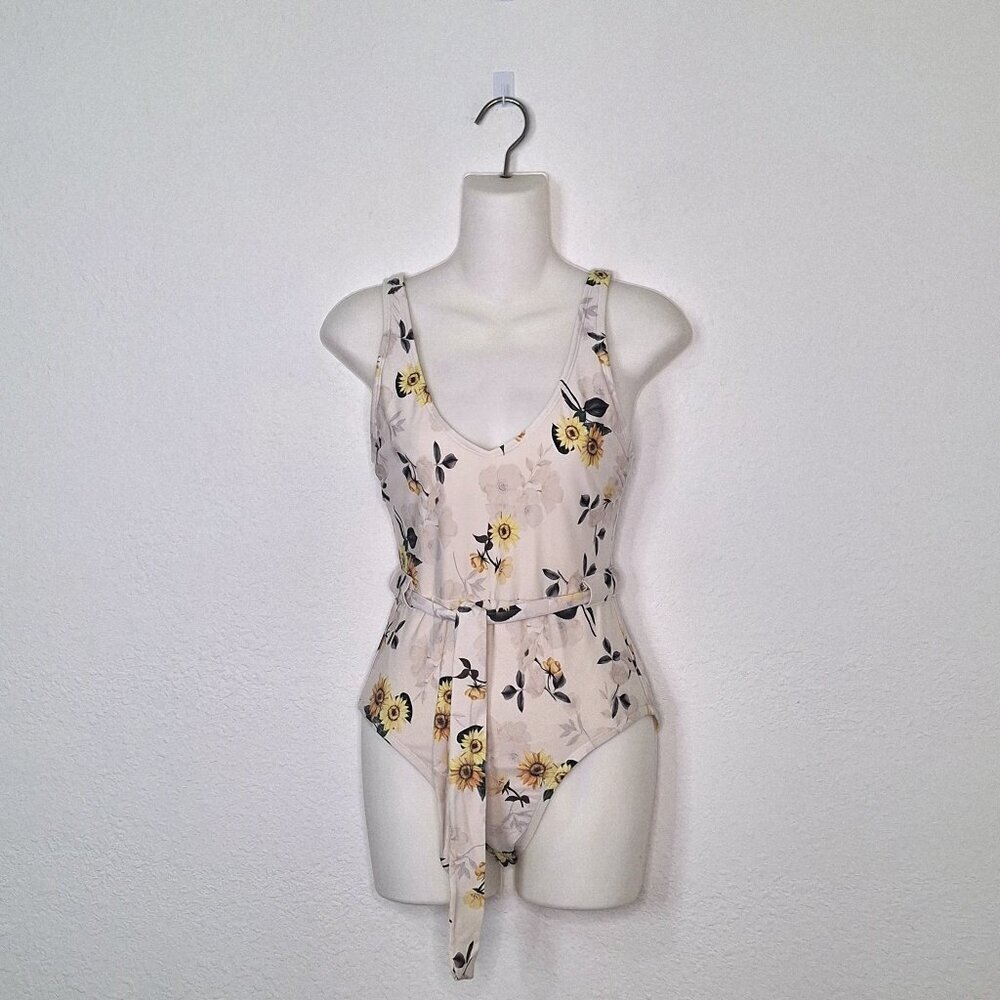 Antonio Melani Floral One Piece Swim Suit Sz XS Sunflower Shelf Bra Boho